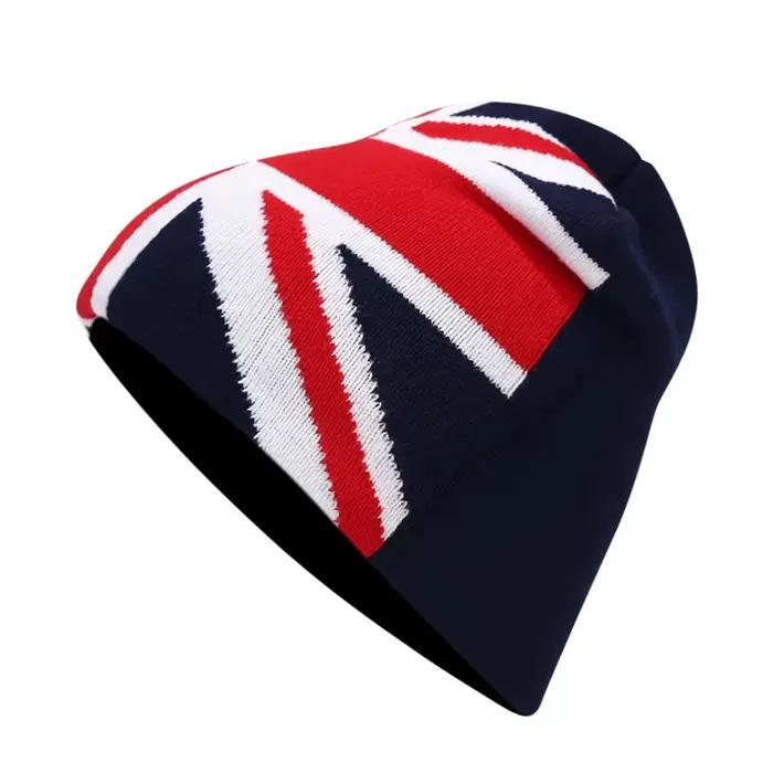 Bocca Angleterre drapeau tricoté Chapeau hiver Bonnet chapeaux pour hommes femmes Y2K chaud