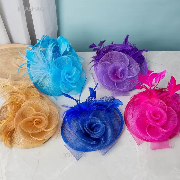 Chapeau de mariée en lin Vintage de Style britannique