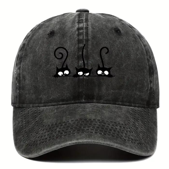 Trois chapeaux de Baseball imprimés de chat mignon pour hommes et femmes