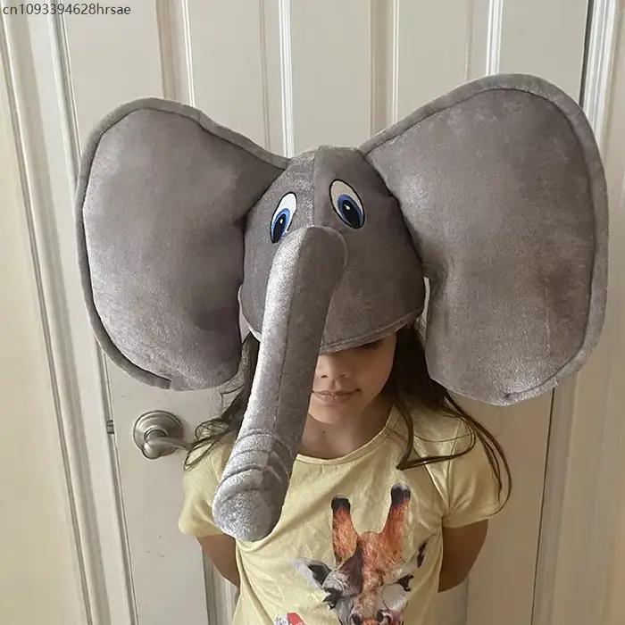 Adulte unisexe drôle Halloween Animal éléphant tronc casquettes en peluche