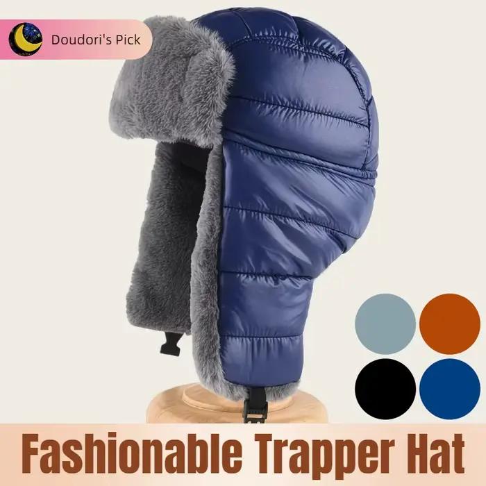 Chapeau Ushanka en peluche unisexe de Style russe