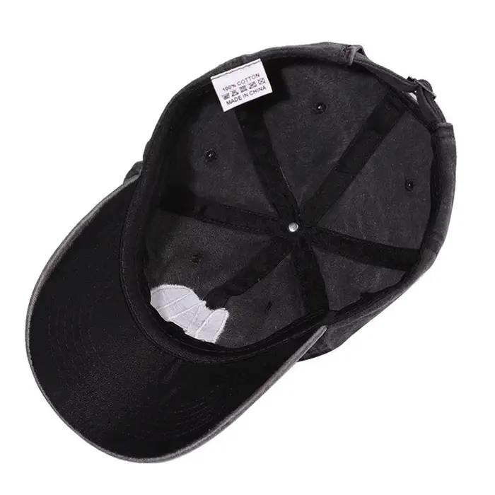 Casquette de baseball rétro en denim lavé avec lettres brodées pour homme et femme protection solaire occasions extérieures activités plein air