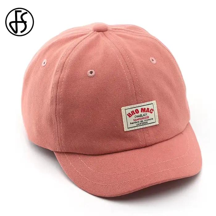 Casquette de baseball FS Fashion rouge et blanche à visière courte pour hommes