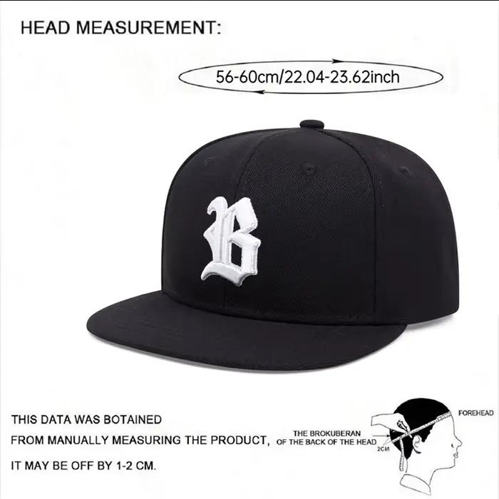 Casquette de Baseball brodée gothique avec lettre B pour hommes et femmes