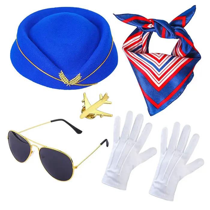 Chapeau d'hôtesse de l'air Cosplay pour femme