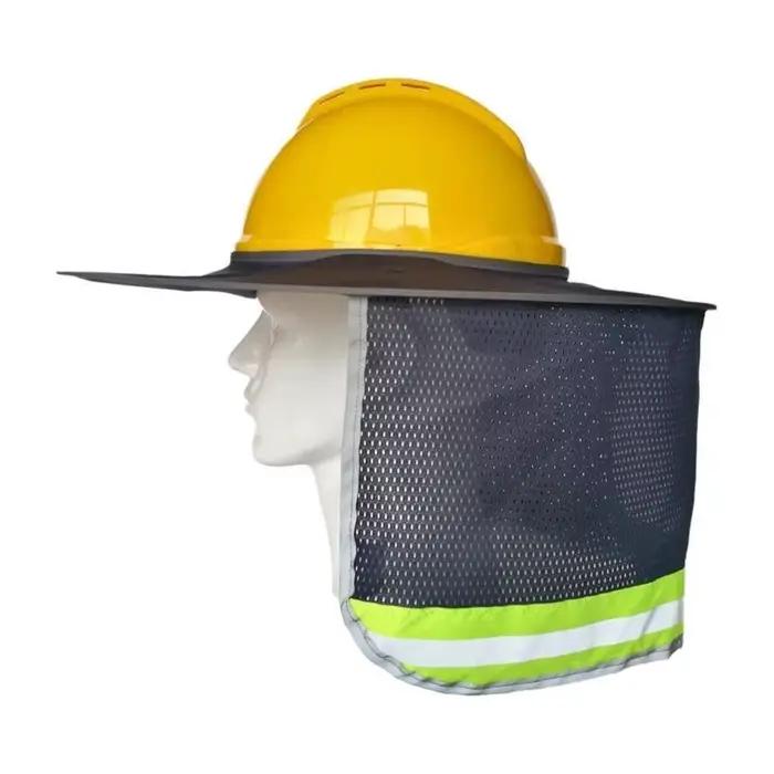 Chapeau de soleil protection solaire pour casques de sécurité bord large et bande réfléchissante adapté aux travaux extérieurs printemps été