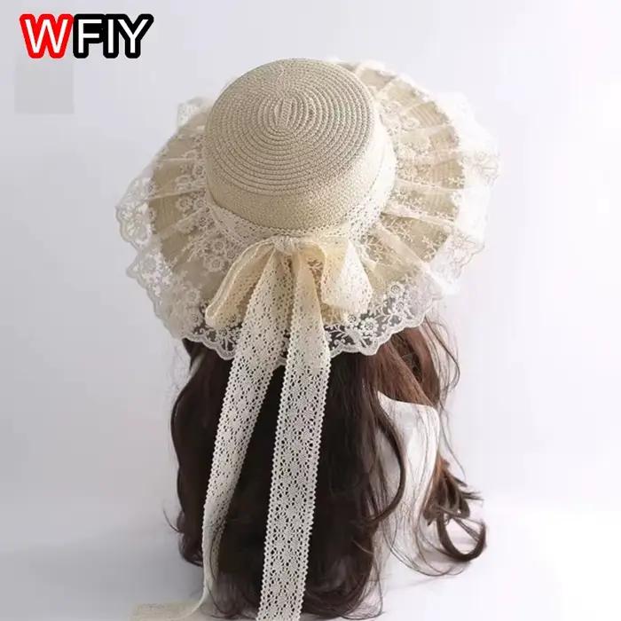 Chapeau de soleil en paille fait main pour femme et fille