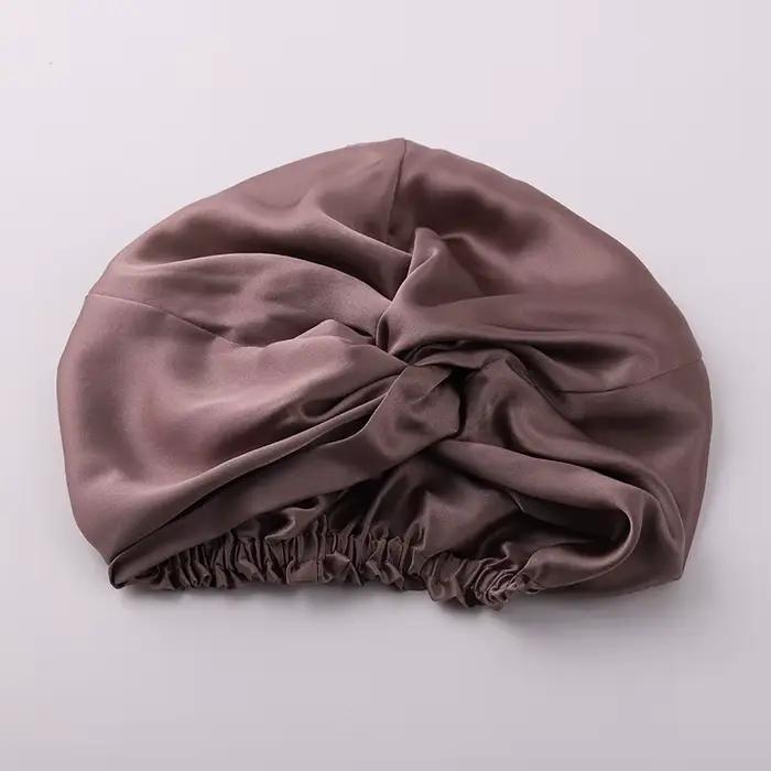 Bonnet de nuit en soie de mûrier 19 Momme pour femmes, bonnet de sommeil uni, soin des cheveux, livraison gratuite dans le monde entier, couleurs variées pour correspondre à votre style personnel ou intérieur, hypoallergénique, respectueux de l'environnement