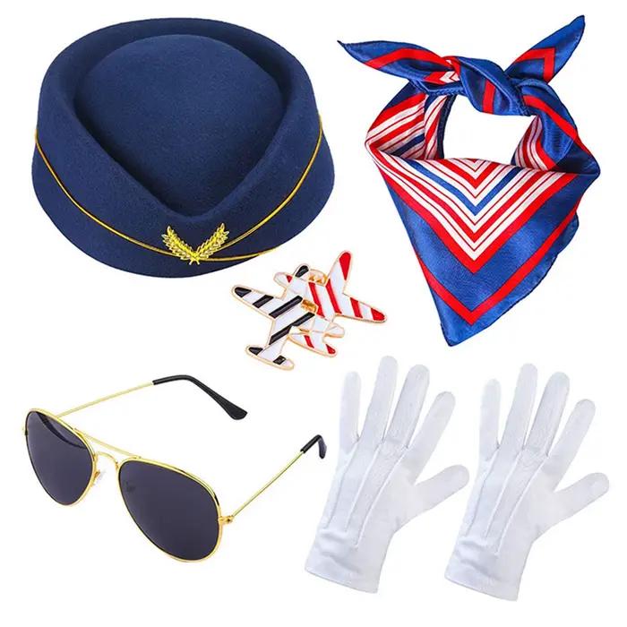 Chapeau d'hôtesse de l'air Cosplay pour femme