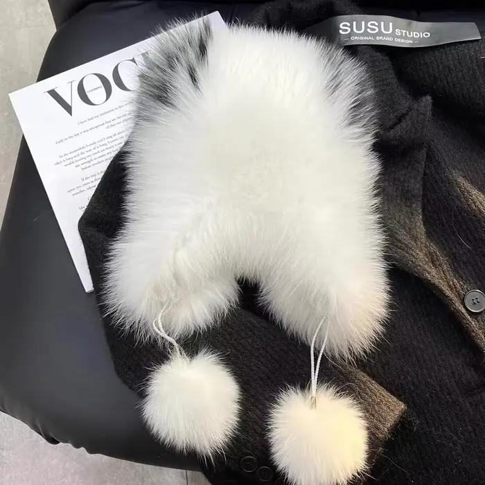 Ushanka-Chapeaux en fourrure de renard véritable pour femmes
