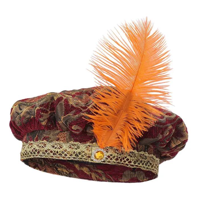 Chapeau de Cosplay médiéval à plumes