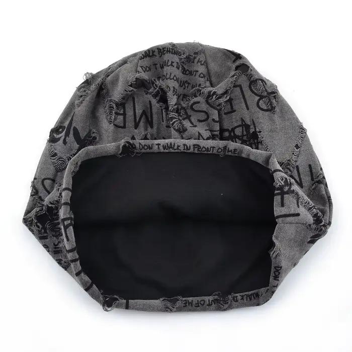 Bonnet avec lettres imprimées pour femmes et hommes