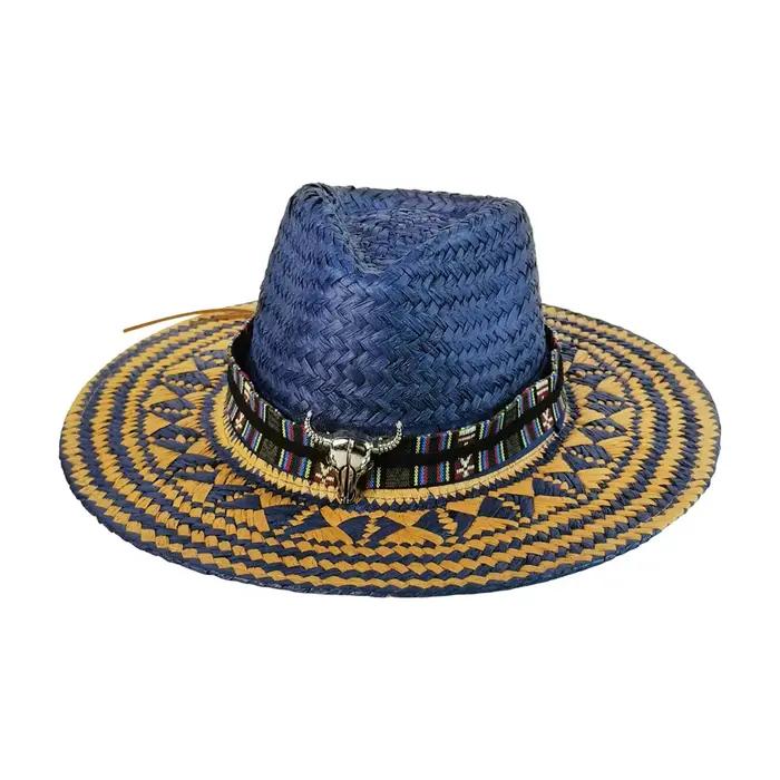 Chapeau de cowboy occidental bicolore pour homme