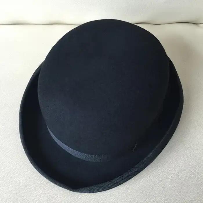 Chapeau melon Derby en feutre de laine pour hommes et femmes