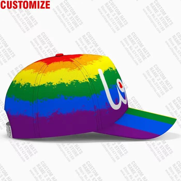 Casquette de baseball Rainbow Feel Love Bisexual Gay Pride Hat