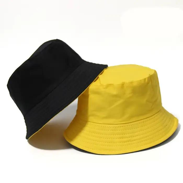 Chapeau Seau Noir à Pois Solides Multifonctionnel Polyvalent pour Adultes Occasions Extérieures Plage Pêche Activités Plein Air
