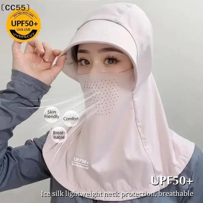 Écharpe de protection solaire pour femmes en polyester protégeant le visage et le cou pour les quatre saisons et les activités extérieures