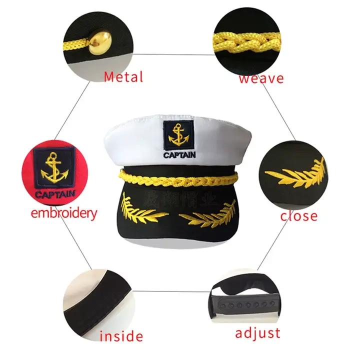 Chapeau de capitaine de yacht pour adulte