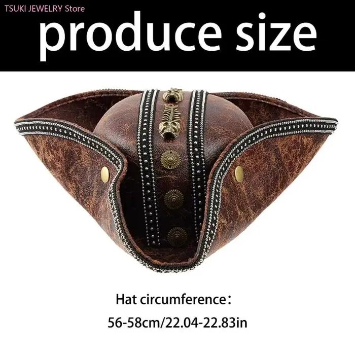 62KE chapeau Pirate en PU marron pour femmes hommes