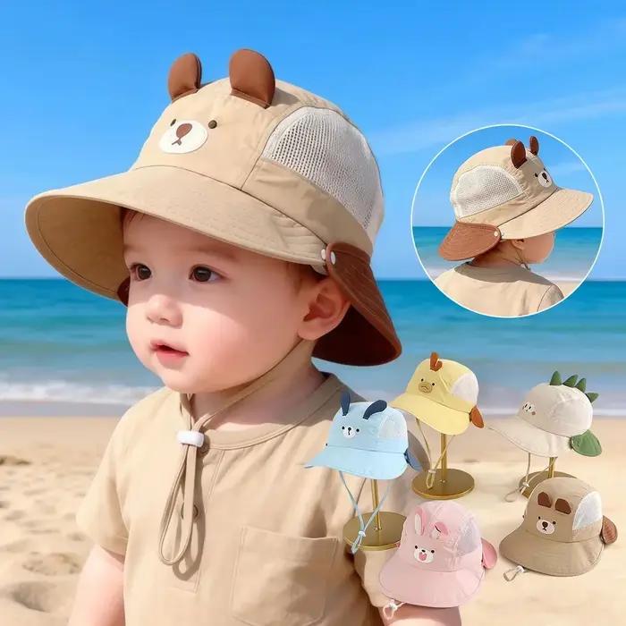 Chapeau de soleil pour bébé avec oreilles d'ours et de lapin