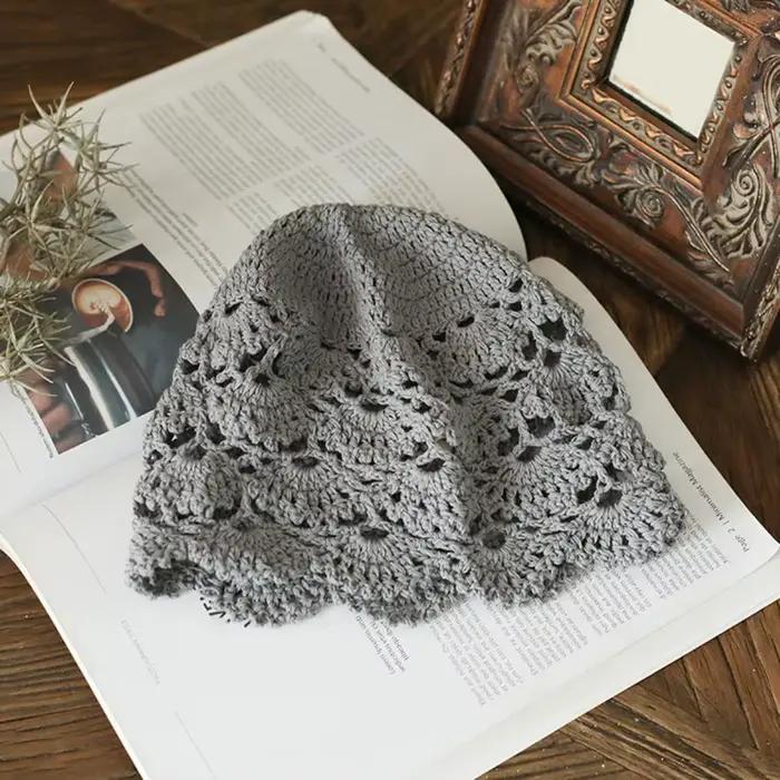 Chapeau Jacquard en dentelle ajourée pour femmes