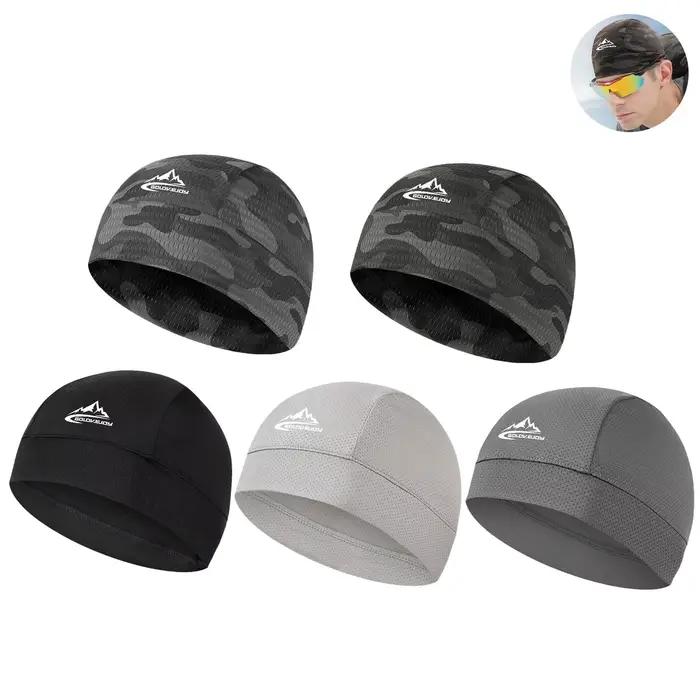 Casquette intérieure de casque de cyclisme en maille respirante acrylique solide pour hommes course de vélo randonnée ski sous-casque