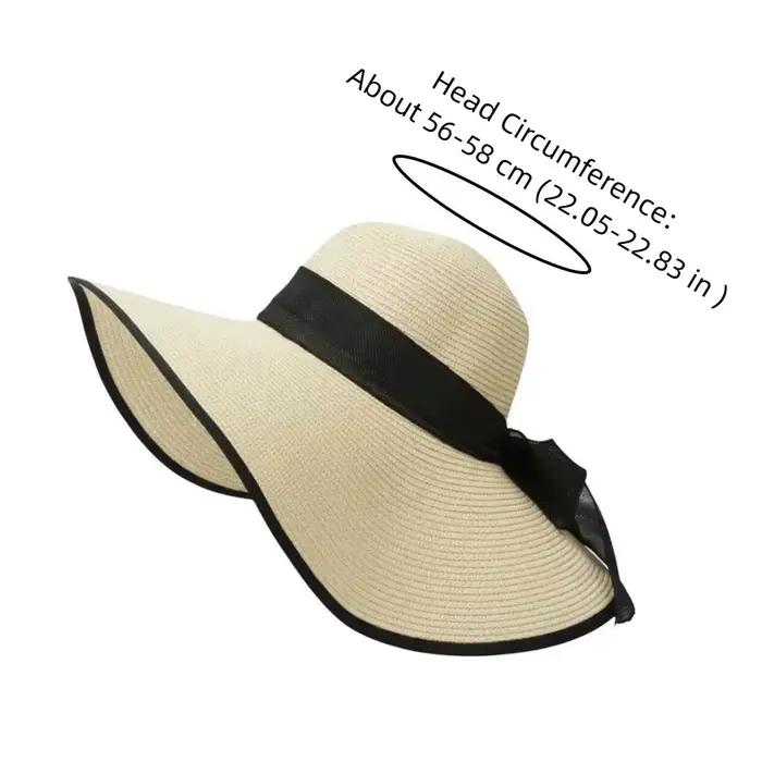Chapeau de soleil en paille respirant pour femme