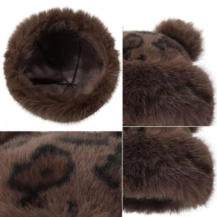 Chapeau de pêcheur chaud avec oreilles d'ours