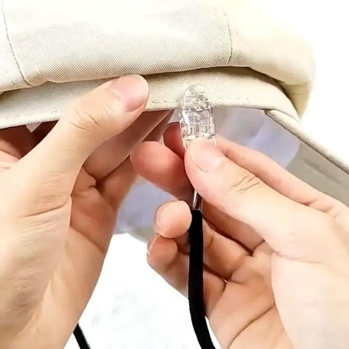 Sangle de chapeau portable anti-perte et coupe-vent avec clips