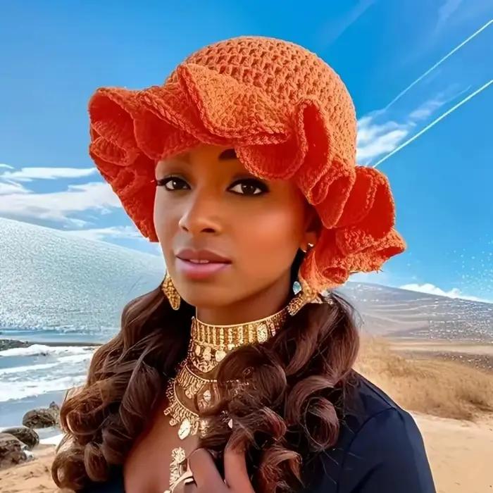 Chapeau seau coloré au Crochet pour femmes