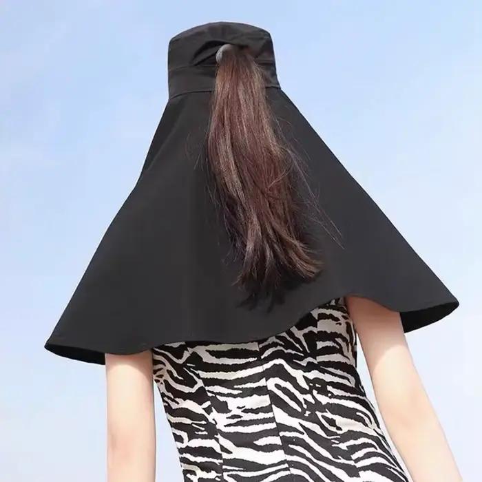 360 pour femmes ° Chapeau de protection solaire à large bord avec couvre-nuque et épaules
