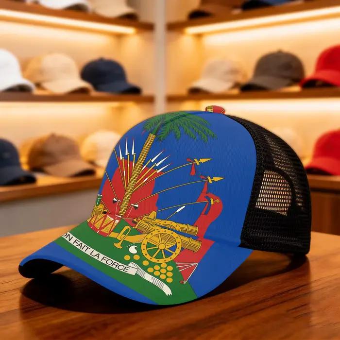 Casquette de baseball avec emblème national haïtien