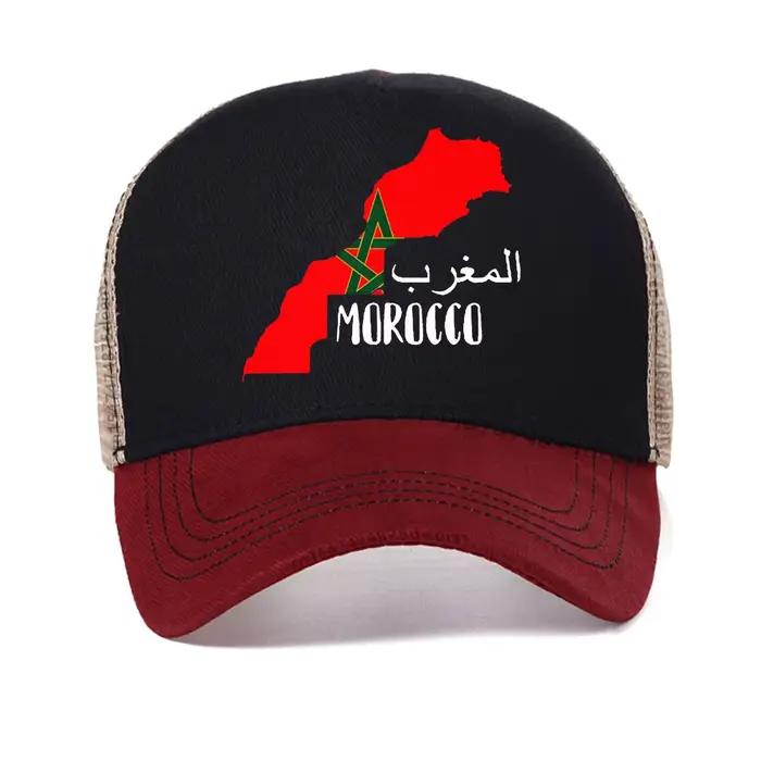 Casquette de baseball avec drapeau du Maroc pour hommes
