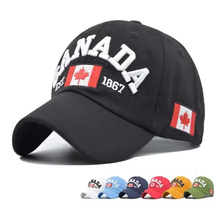 Nouvelle Tendance Mode Casquette de Baseball en Coton Canada Drapeau