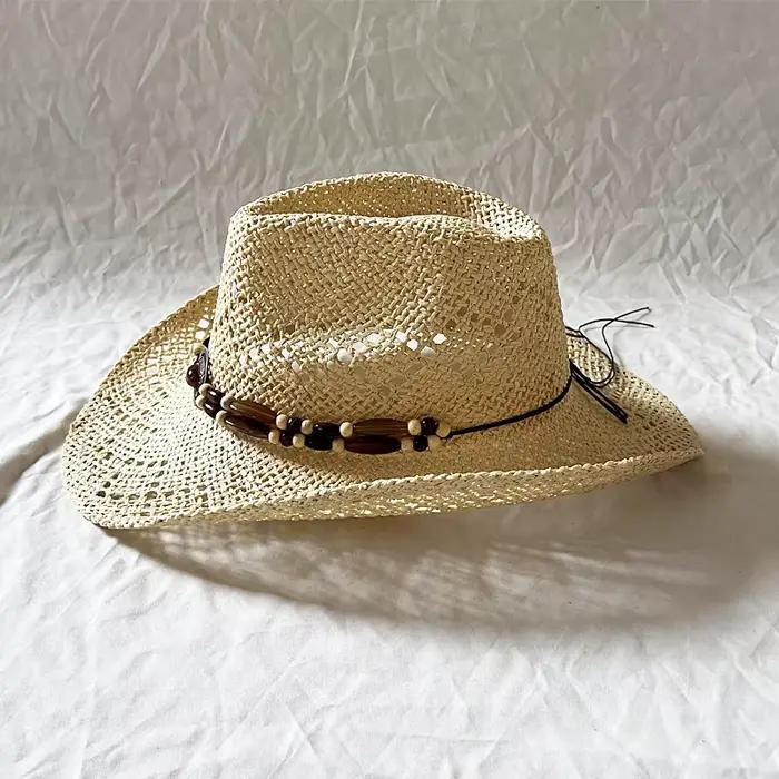 Chapeau de plage en paille de Style ethnique pour hommes et femmes