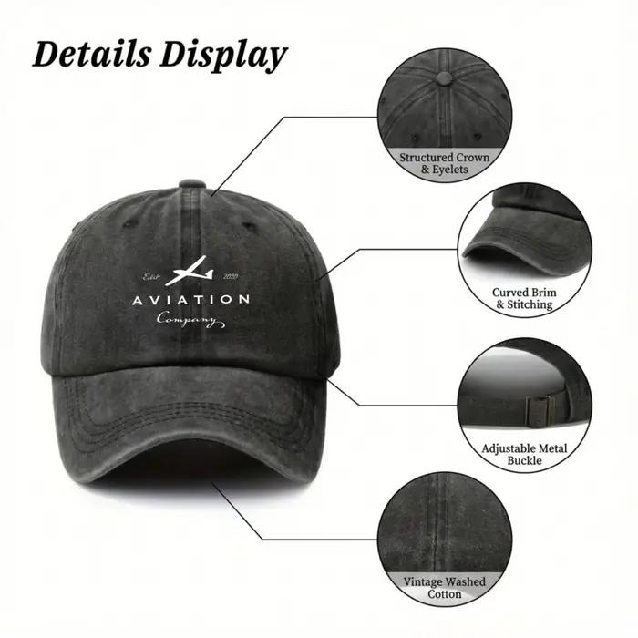 Casquette de baseball tendance Esar Aviation Company avec logo