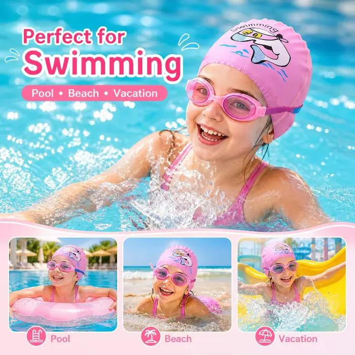Bonnet de bain mignon en tissu PU imperméable