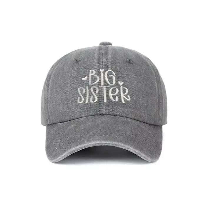 Casquette de baseball en coton délavé style rétro pour frères et sœurs protection solaire ajustement réglable occasions estivales sorties familiales cadeaux de naissance anniversaires
