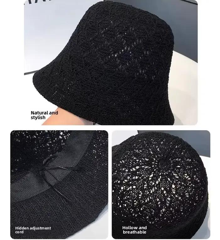 Chapeau bob en tricot creux japonais pour femmes protection solaire respirant été décontracté ocassions spéciales