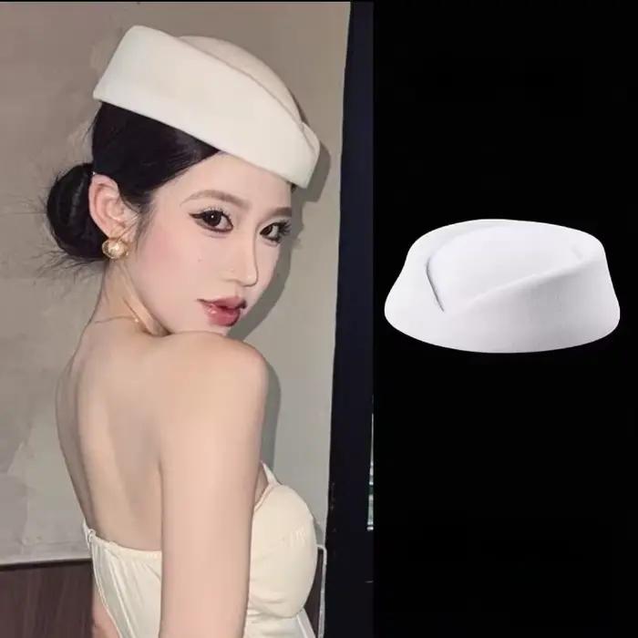 Bérets noirs à dessus plat Style Hepburn pour femmes