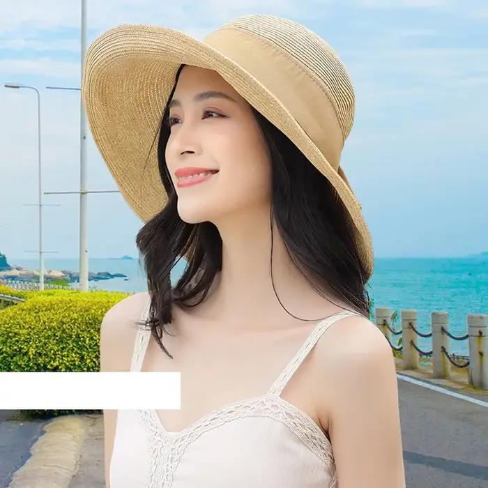 Chapeau de paille à nœud japonais pour femmes