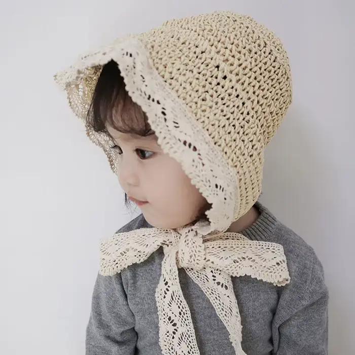 Chapeau d'été en dentelle pour bébé fille
