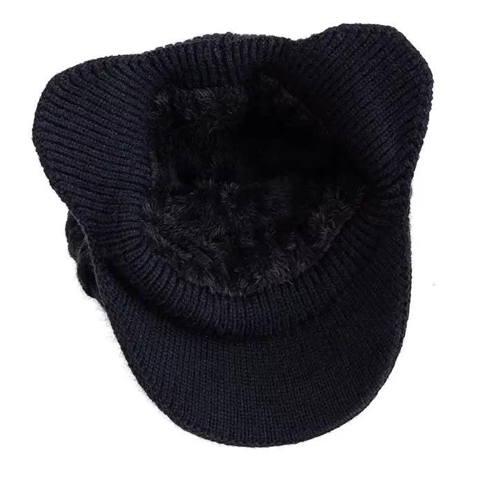 Offre spéciale unisexe hiver chapeau en peluche fourrure doublé chaud oreillette casquette élégant doux bonnet