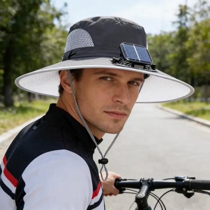 Chapeau solaire avec ventilateur USB rechargeable