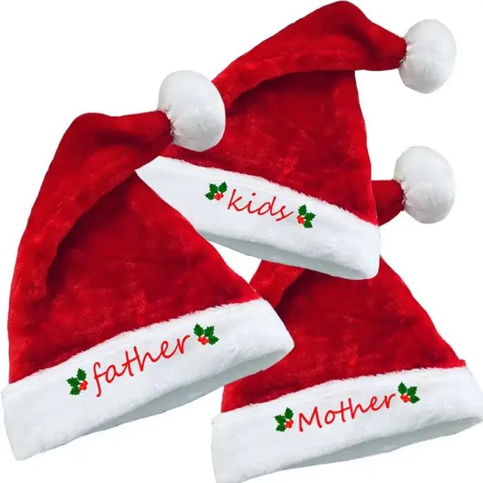 Chapeau court de noël en peluche