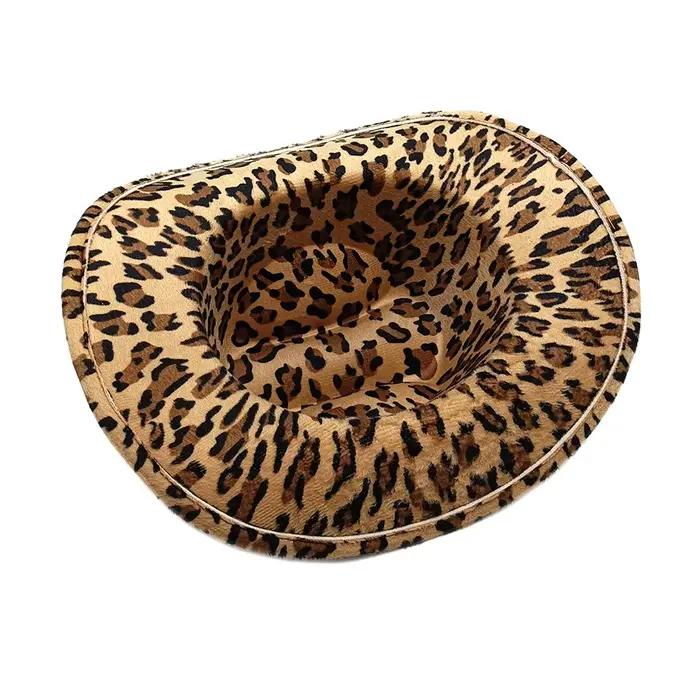 Chapeau de soleil imprimé vache léopard de Style occidental pour femmes