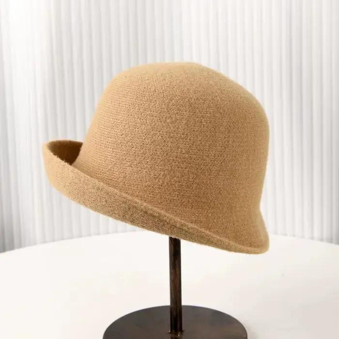 Nouveau chapeau seau de maman à bord roulé de Style britannique pour femmes
