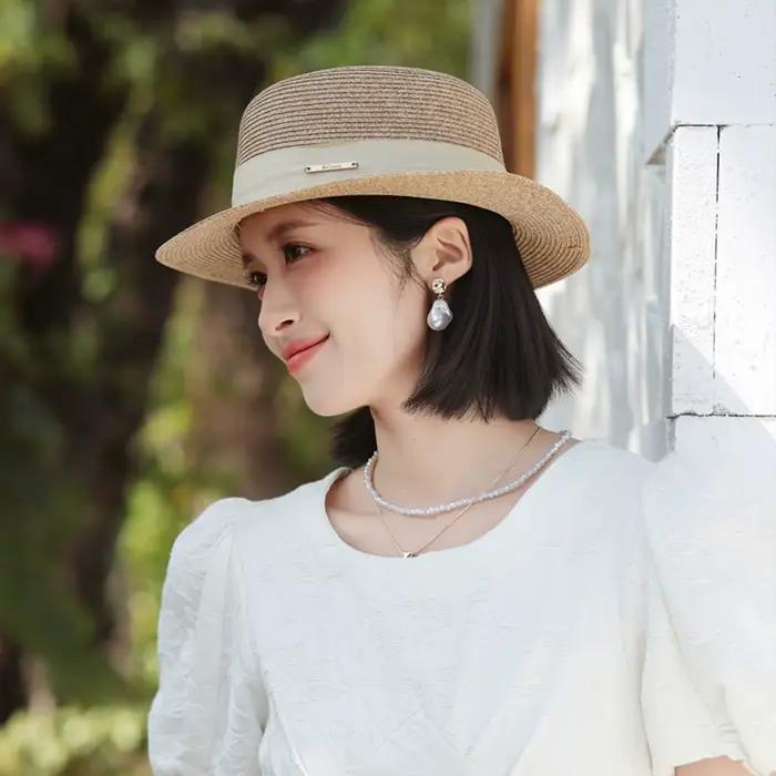 Chapeau de paille à large bord pour femmes