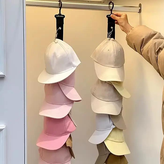 Organisateur de rangement pour casquettes de baseball avec huit pinces