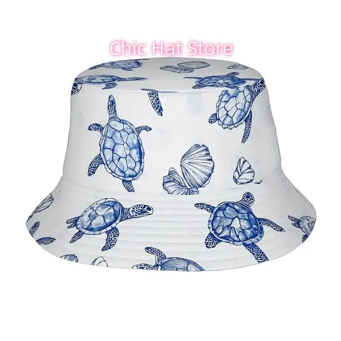 1pc Hawaiian Tropical Sea Turtle_2 Chapeau de pêcheur tout-en-un pour hommes et femmes